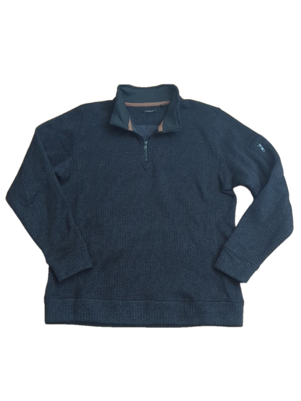 Jeremiah Black Gray Chevron Quarter Zip Sweatshirt Large